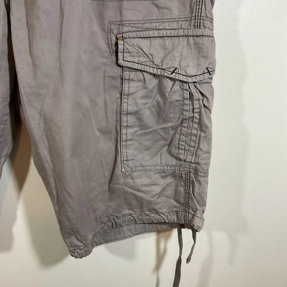 Sean John Men 38 Baggy Cargo Shorts Gray Relaxed Y2K Streetwear Hip Hop Utility